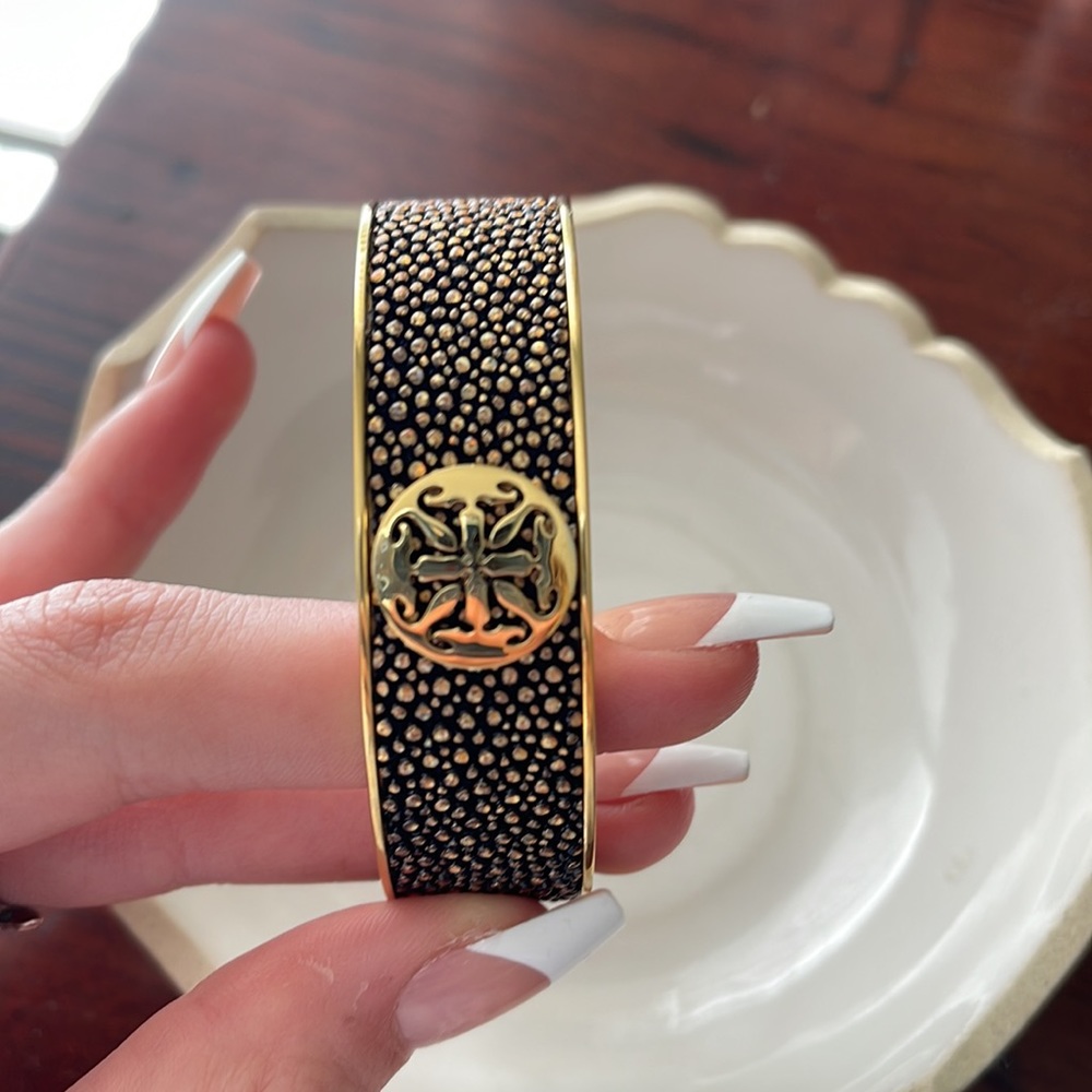 Rustic Cuff Gold Bracelet - image 2